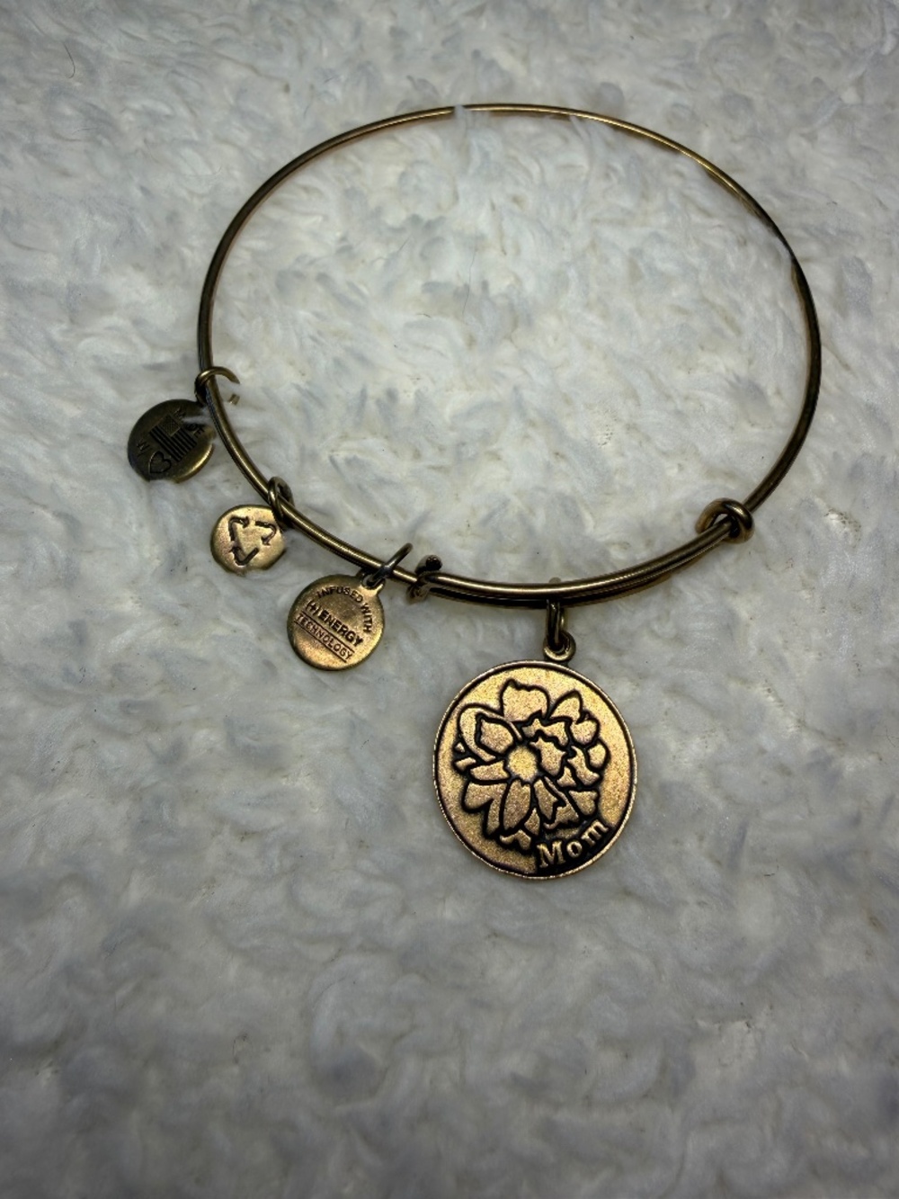 Alex and Ani Mom Floral Charm Bracelet Rafaelian Gold
